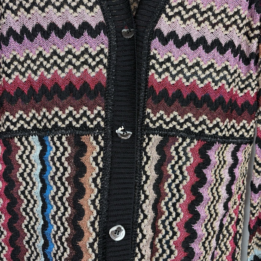 Vintage Missoni Cardigan Sweater Women's Zig Zag Italy Made 90s Read - Picture 5 of 10